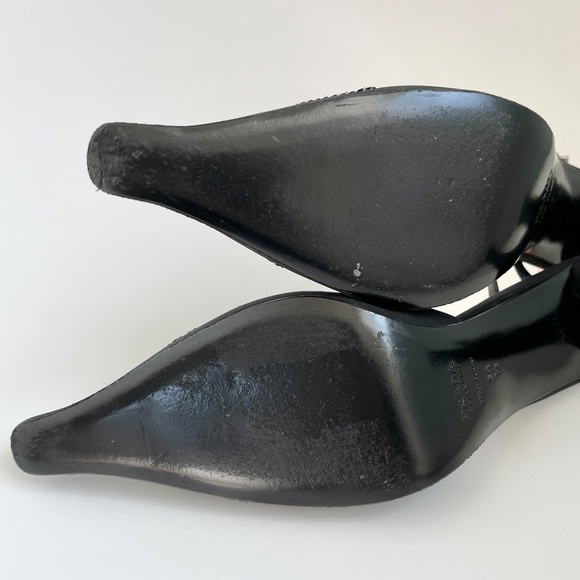 Vintage Prada Navy Slingback Heels Flower Design IT 39.5 - Picture 9 of 11